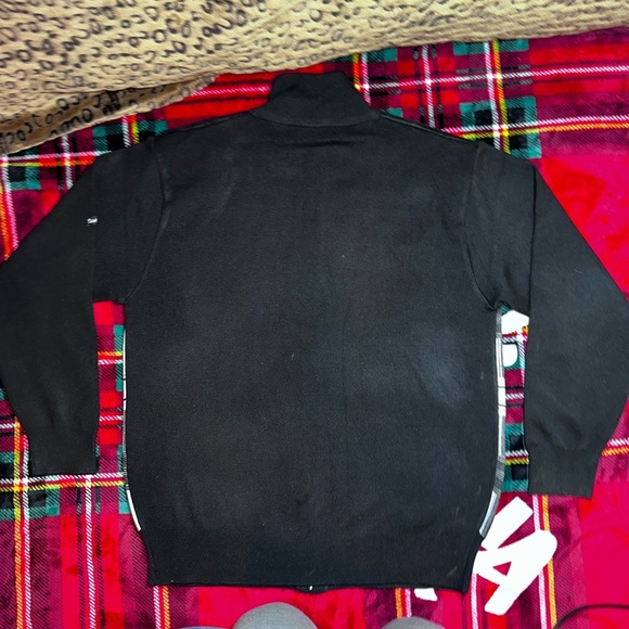 SilverSilk Black & Gray Patchwork Zip-Up Sweater – Size Large - Picture 3 of 6